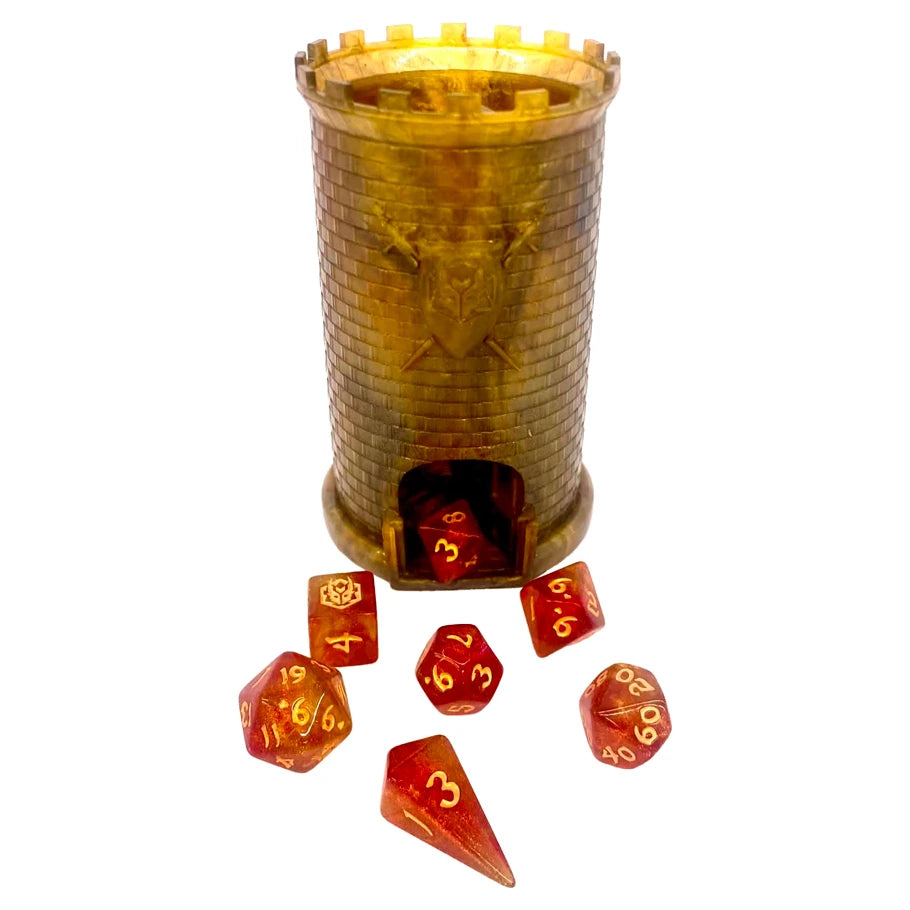 Pocket Citadel Mini Dice Tower: Gold with Black Role Playing Games Hymgho Pocket Cit Mini DT: Gold with Black