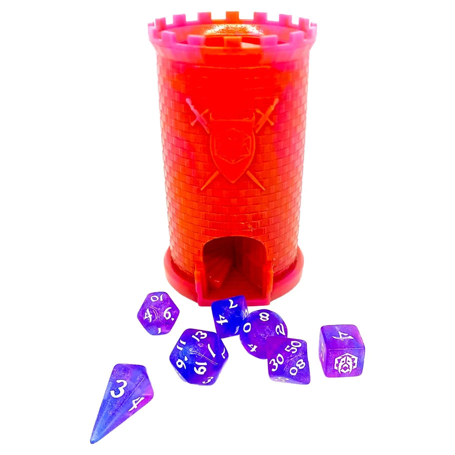 Pocket Citadel Mini Dice Tower: Purple with Red Supplies Hymgho Mini Dice Tower: Purple with Red