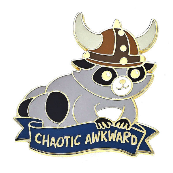 Enamel Pin: Alternative Alignments: Chaotic Awkward Raccoon Clothing & Accessories Hymgho Chaotic Awkward Raccoon