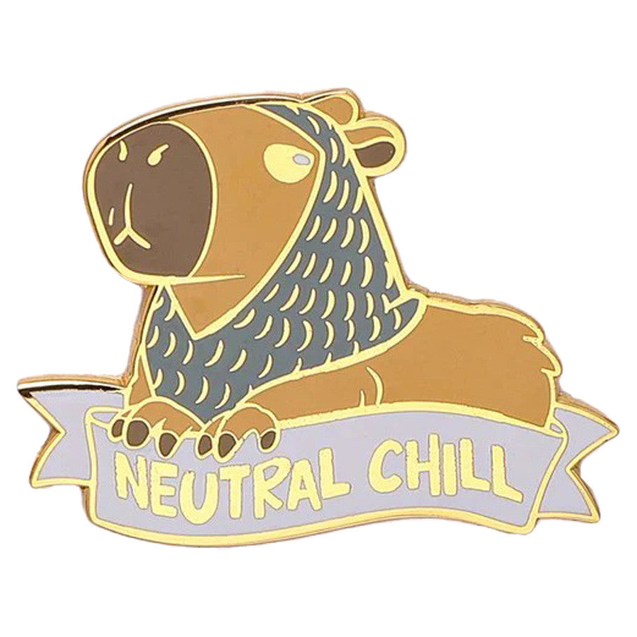 Enamel Pin: Alternative Alignments: Neutral Chill Capybara Toys Hymgho Neutral Chill Capybara Pin