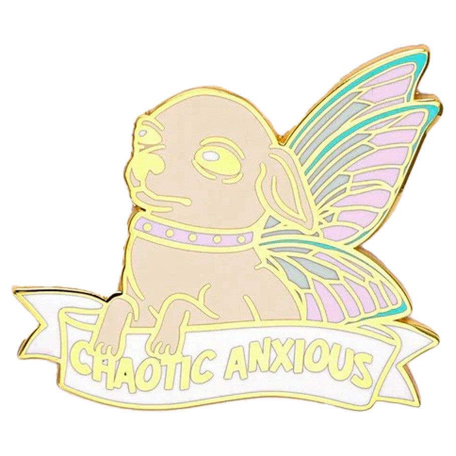 Enamel Pin: Alternative Alignments: Chaotic Anxious Chihuahua Toys Hymgho Chaotic Anxious Chihuahua Pin