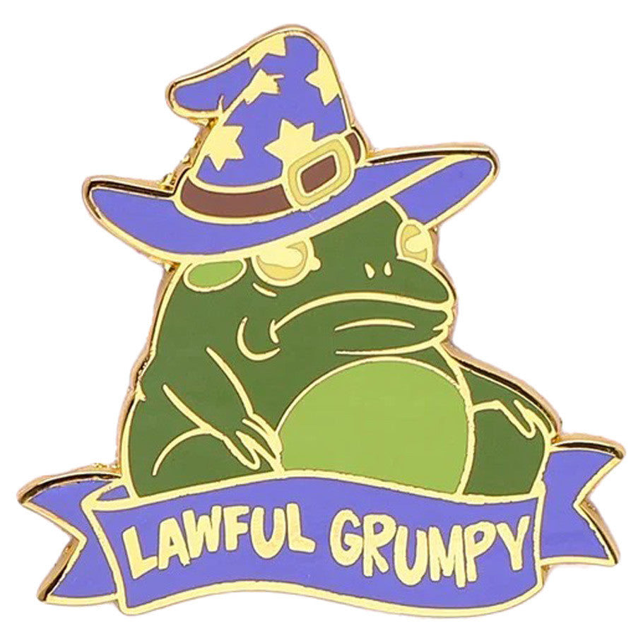 Enamel Pin: Alternative Alignments: Lawful Grumpy Toad Toys Hymgho Lawful Grumpy Toad Pin