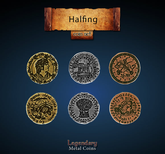 Legendary Metal Coins - Halfling (3 options) Supplies Drawlab Entertainment