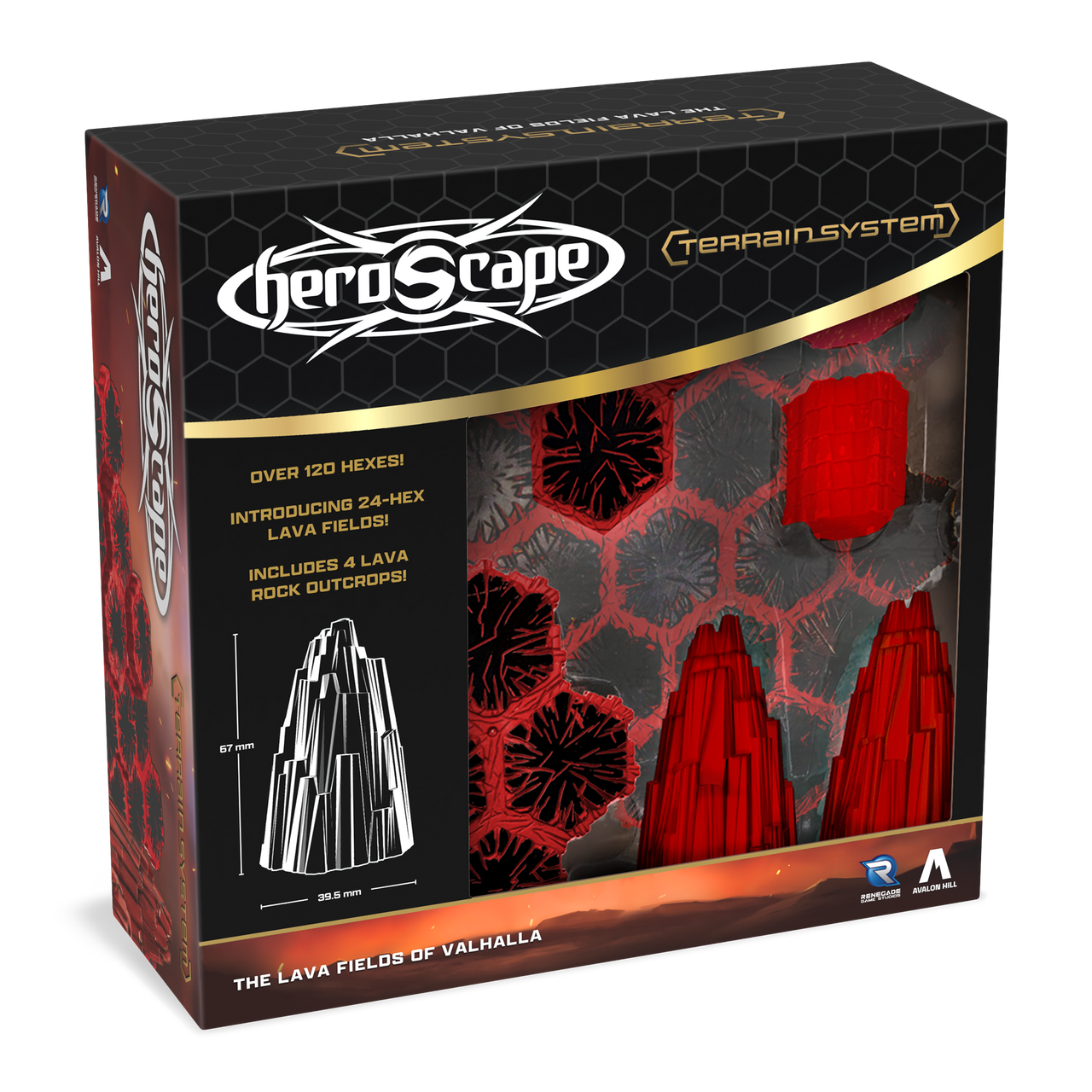 Heroscape: The Lava Fields of Valhalla Terrain Expansion Miniatures Renegade Game Studios HS Lava Fields Valhalla