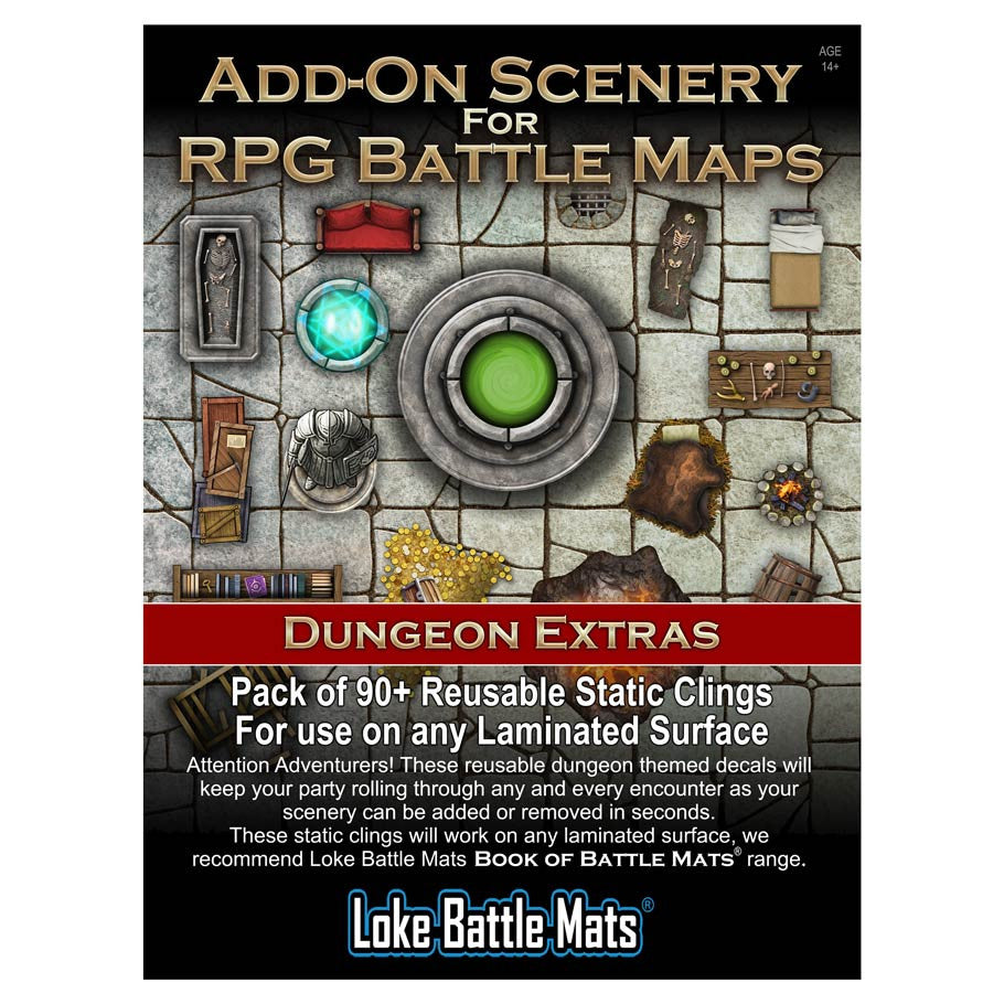 Little Battle Mats: Dungeon Extras Add-On Scenery RPG Maps Loke Battle Mats Add-On Scenery Dungeon Extras