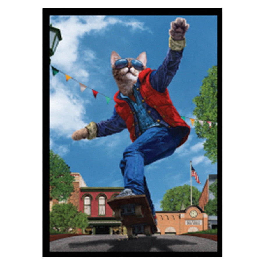 Deck Protector: Double Matte White Core: Movie Cats: Cat to the Future (50) Board Games Ultra Pro DP Movie Cats: Cat to the Future