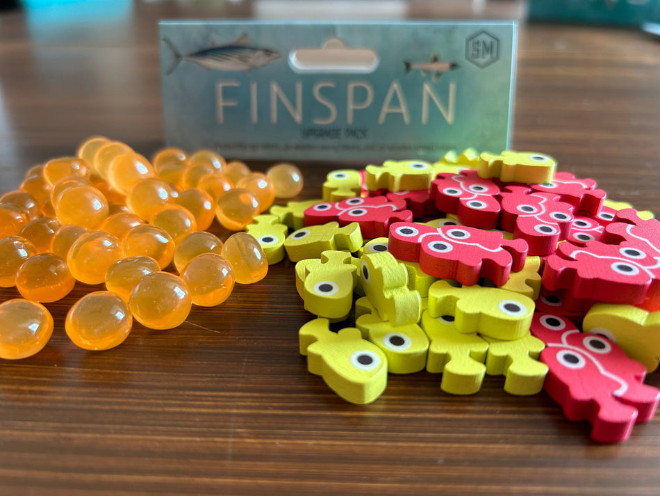 Finspan Upgrade Pack (Wooden Tokens & Squishy Eggs) Board Games Stonemaier Games Finspan Upgrades