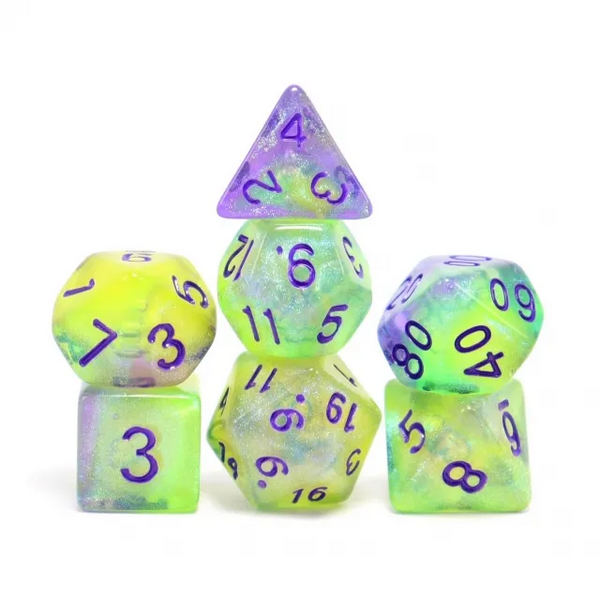 Luminescent Jellyfish RPG Dice Set Dice Foam Brain Games   