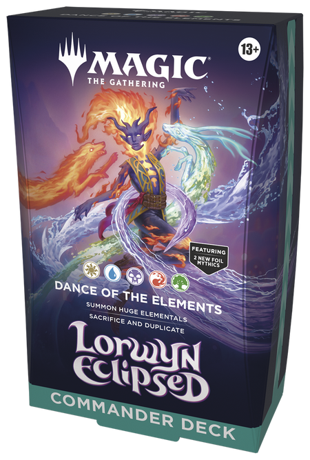 MTG [ECL] Lorwyn Eclipsed Commander Decks (3 options) Trading Card Games Wizards of the Coast ECL Dance of the Elements (W/U/B/R/G) Commander