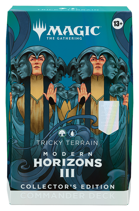MTG [MH3] Modern Horizons 3 Commander Decks - Collector's Edition (4 options) Trading Card Games Wizards of the Coast M3C Tricky Terrain (U/G) Collector