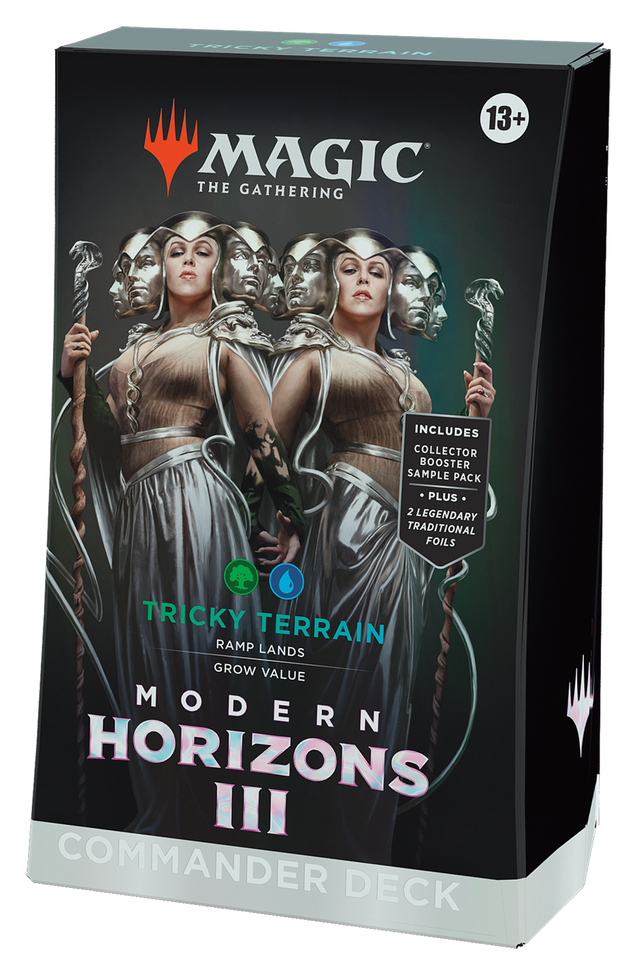 MTG [MH3] Modern Horizons 3 Commander Decks (4 options) Trading Card Games Wizards of the Coast M3C Tricky Terrain (U/G)
