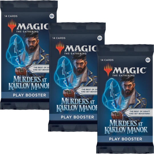 MTG [MKM] Murders at Karlov Manor Play Boosters (3 options) Trading Card Games Wizards of the Coast 3x MKM Play Booster Bundle