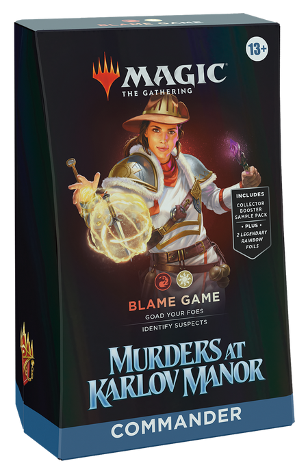 MTG [MKM] Murders at Karlov Manor Commander Decks (5 options) Trading Card Games Wizards of the Coast MKC Blame Game (R/W)  