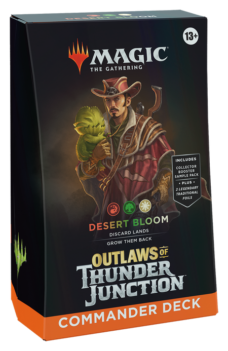MTG [OTJ] Outlaws of Thunder Junction Commander Decks (4 options) Trading Card Games Wizards of the Coast OTC Desert Bloom (R/G/W)