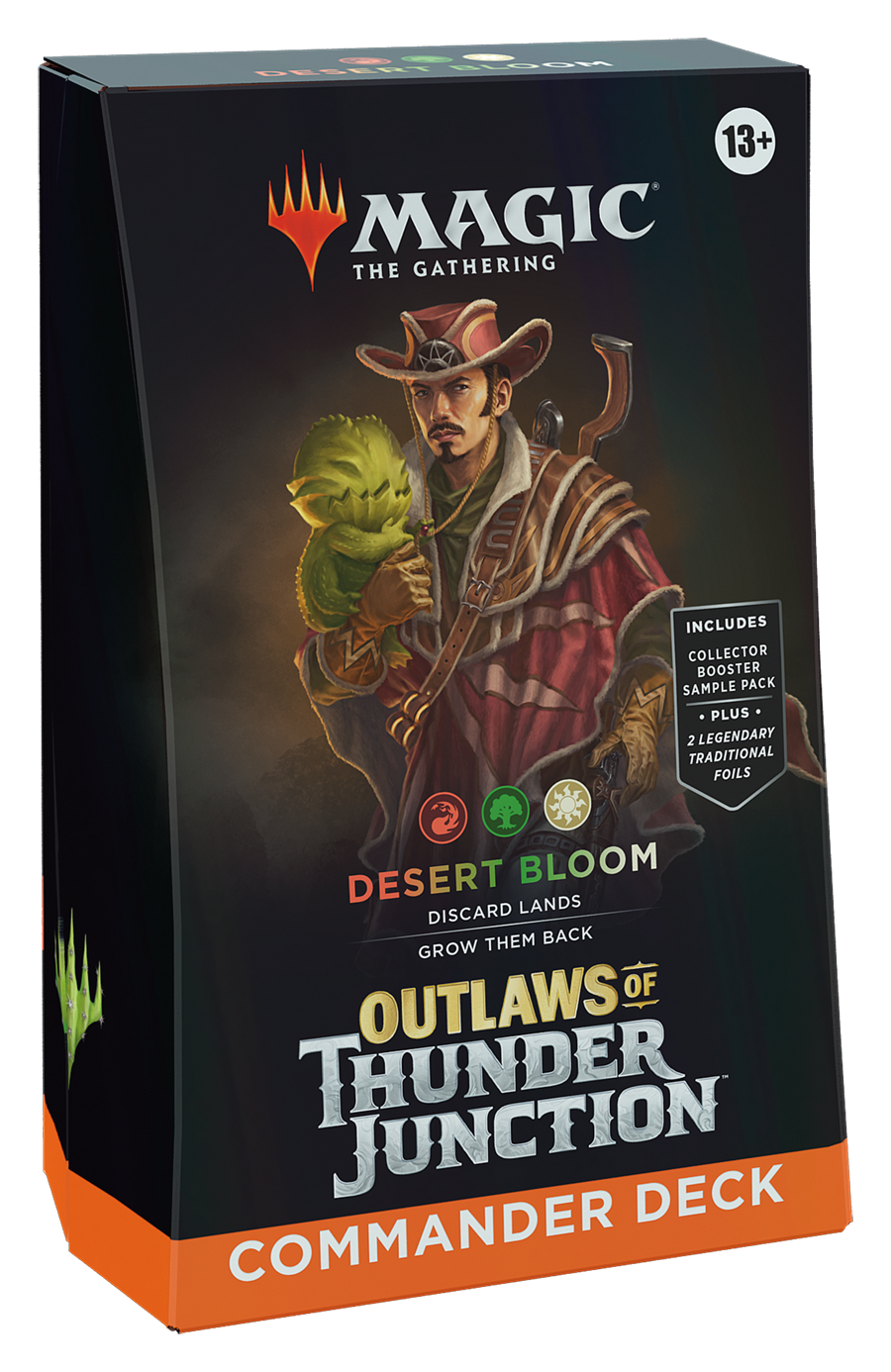 MTG [OTJ] Outlaws of Thunder Junction Commander Decks (4 options) Trading Card Games Wizards of the Coast OTC Desert Bloom (R/G/W)