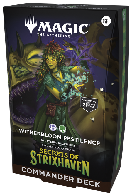 MTG [SOS] Secrets of Strixhaven Commander Decks (5 options) Trading Card Games Wizards of the Coast SOS Witherbloom Pestilence (B/G) Commander