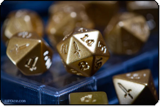 1UP Dice Polyhedral Set: Mythical Sword Master Edition Dice Infinite Black