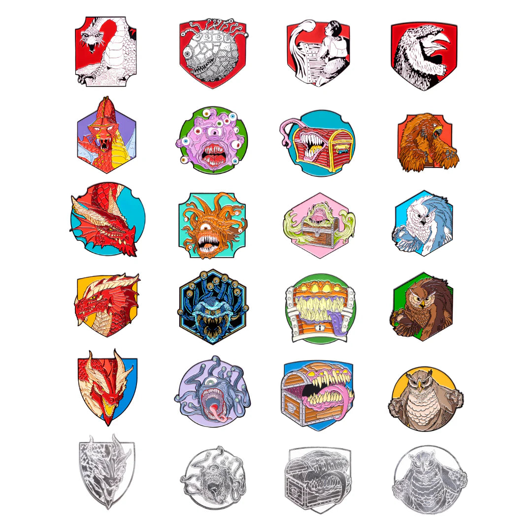 D&D Mystery Pins: Monsters Then and Now Clothing & Accessories Sirius Dice