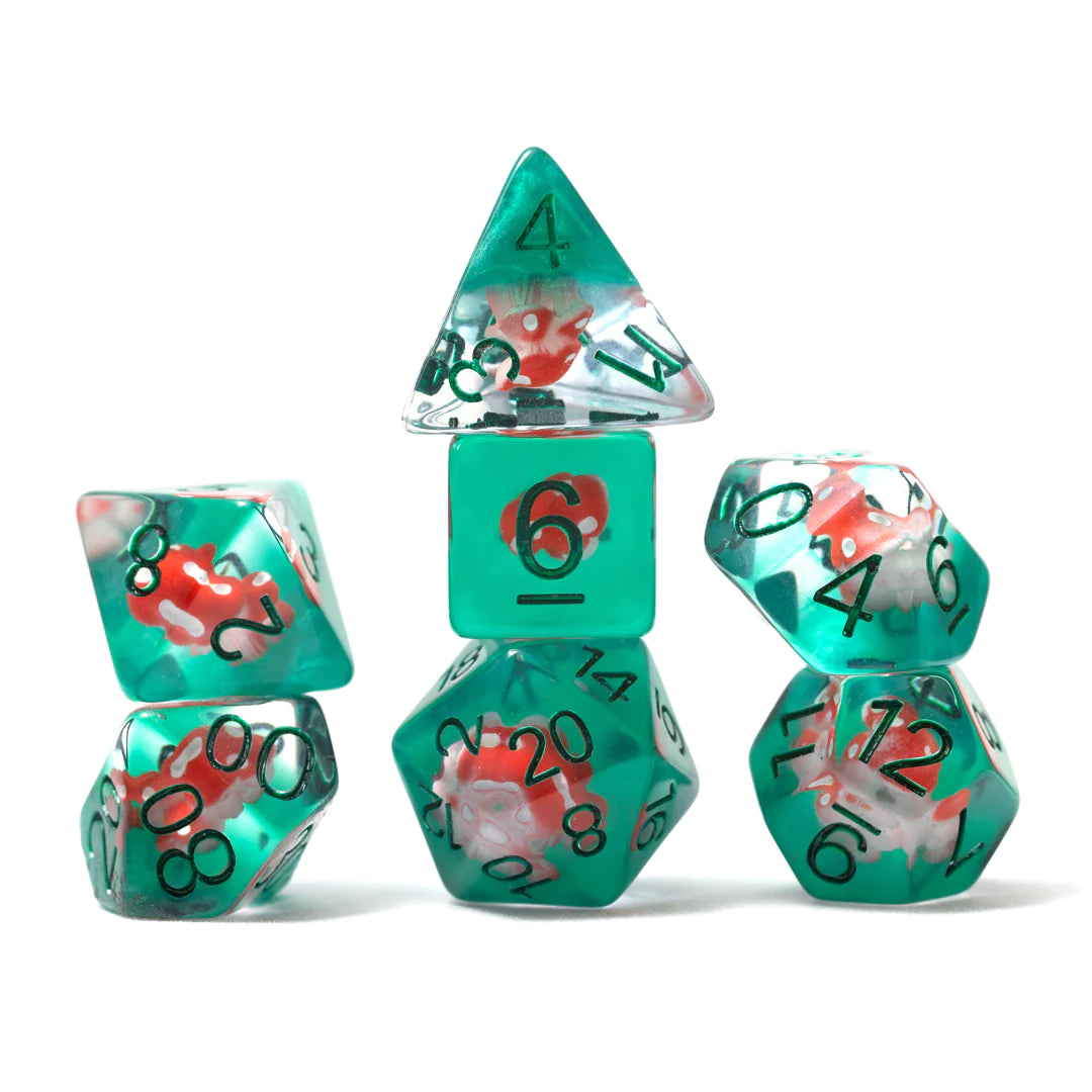 Sirius 7ct Polyhedral Dice: Power Mushroom Dice Sirius Dice   