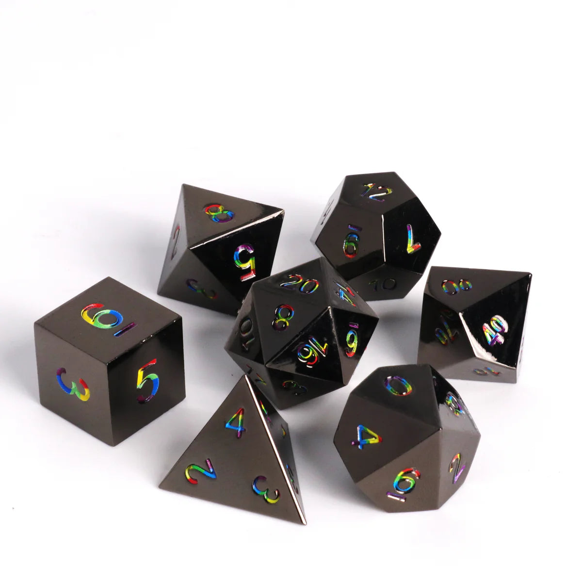 Die Hard Dice 7pc RPG Set - Dark Rainbow Dice Die Hard Dice 7rpg Dark Rainbow