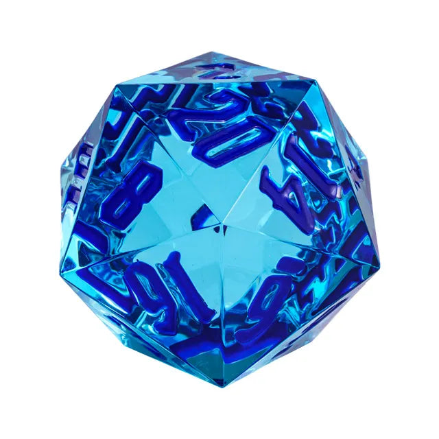 55mm Titan D20 - Sharp Edge Nautical Clear Sight Dice Foam Brain Games   