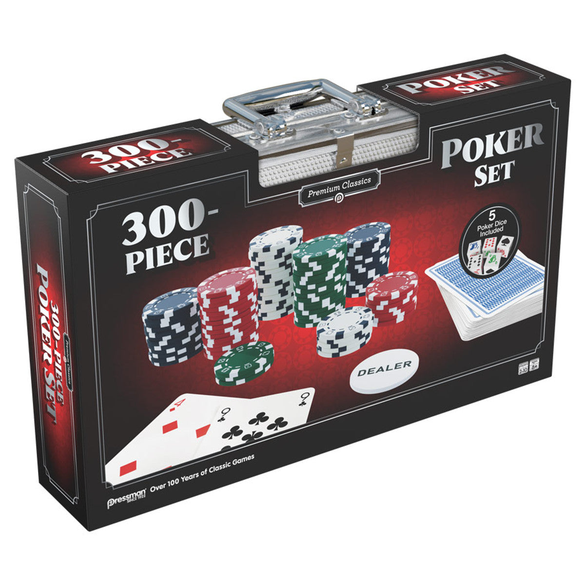 Pressman Premium Classics: 300-Piece Poker Set Board Games Common Ground Games Classics 300pc Poker Set