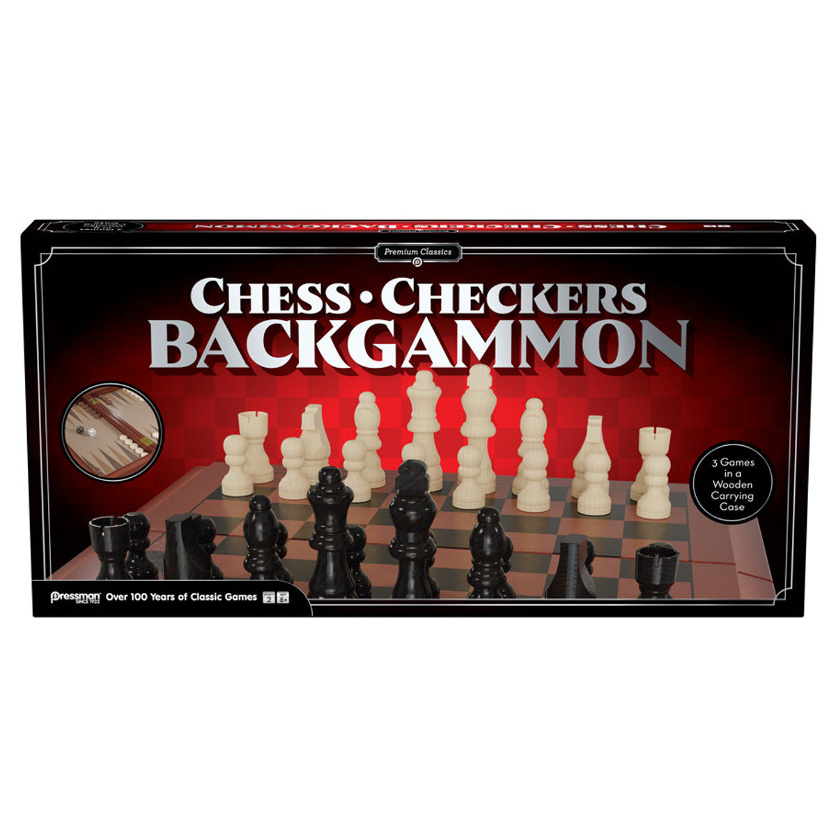 Pressman Premium Classics: Chess/Checkers/Backgammon Board Games Common Ground Games