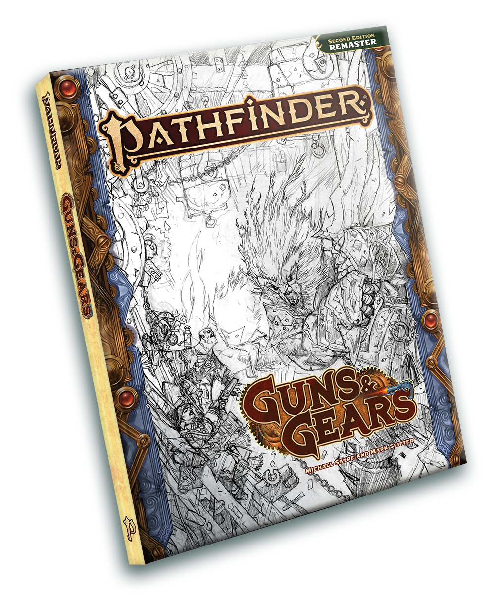 Pathfinder 2E Remastered Guns & Gears - Sketch Cover Role Playing Games Paizo
