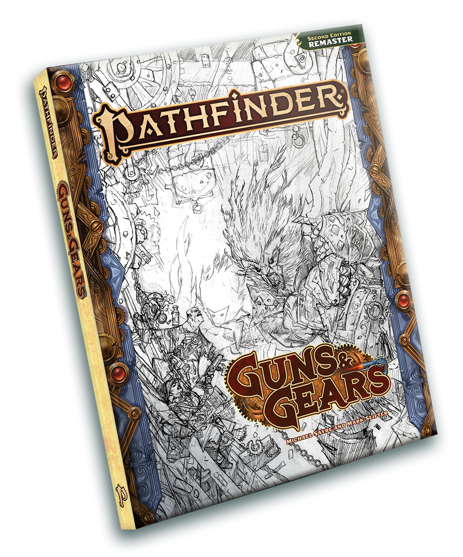 Pathfinder 2E Remastered Guns & Gears - Sketch Cover Role Playing Games Paizo