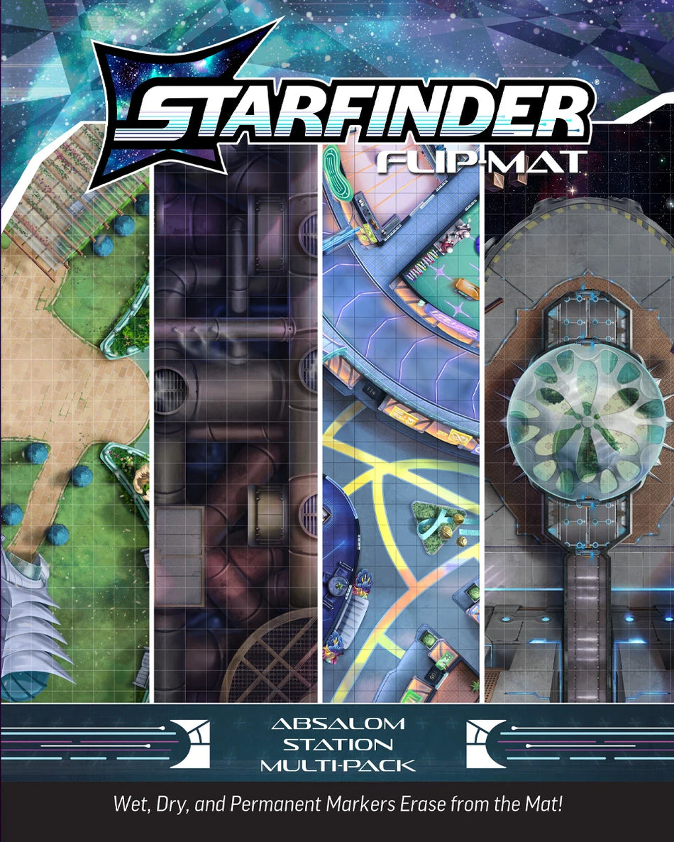 Starfinder Flip Mat: Absalom Station Multi-Pack Role Playing Games Paizo SF Mat Absalom Station