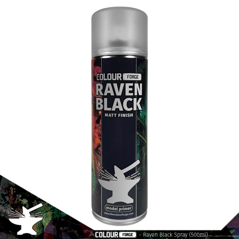 Colour Forge Spray: Raven Black (500ml) Paints Monument Hobbies
