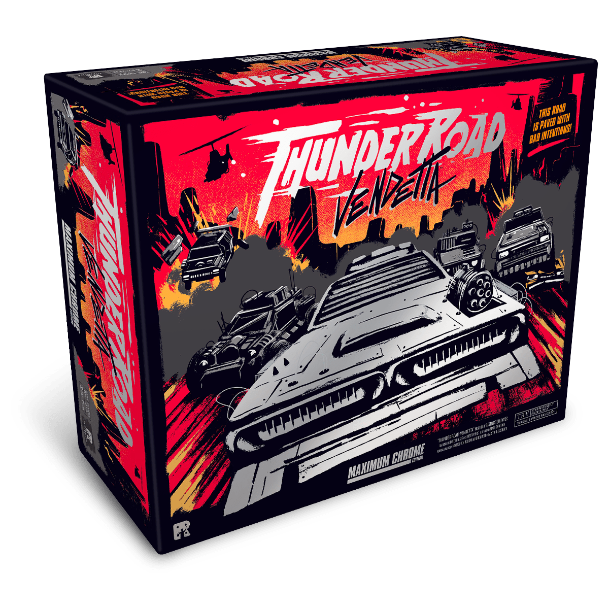 Thunder Road Vendetta Maximum Chrome Edition w/Box Extender Board Games Restoration Games TRV Max Chrome + Extender