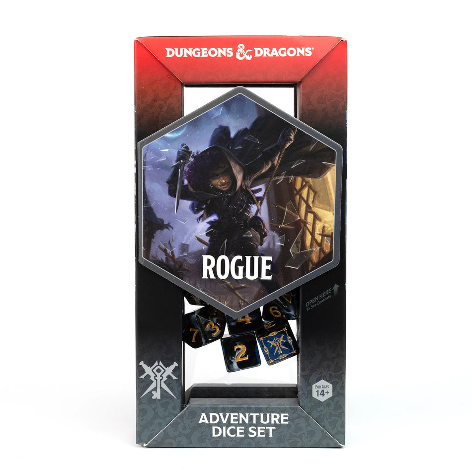 D&D Adventurer Dice Set - Rogue Black 15ct Dice Sirius Dice