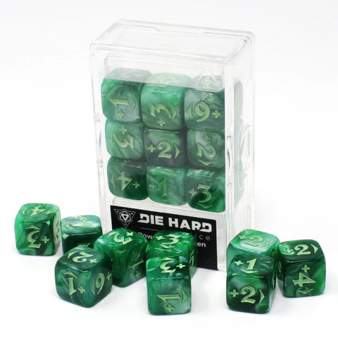Die Hard Dice 9ct MTG Spindown Counters - Plus Power Pack Green Dice Die Hard Dice