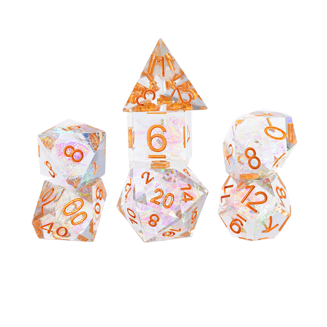 Sirius 7ct Polyhedral Dice: Sharp Crystal Fairy Dice Sirius Dice   