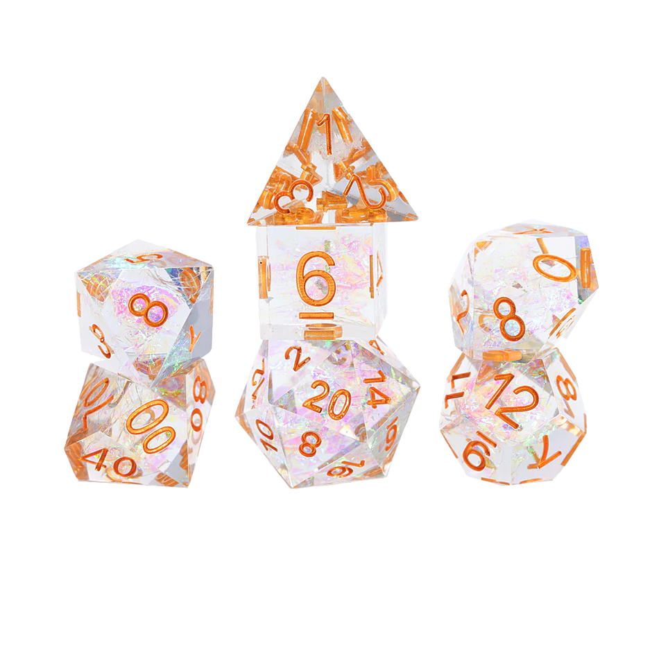 Sirius 7ct Polyhedral Dice: Sharp Crystal Fairy Dice Sirius Dice   