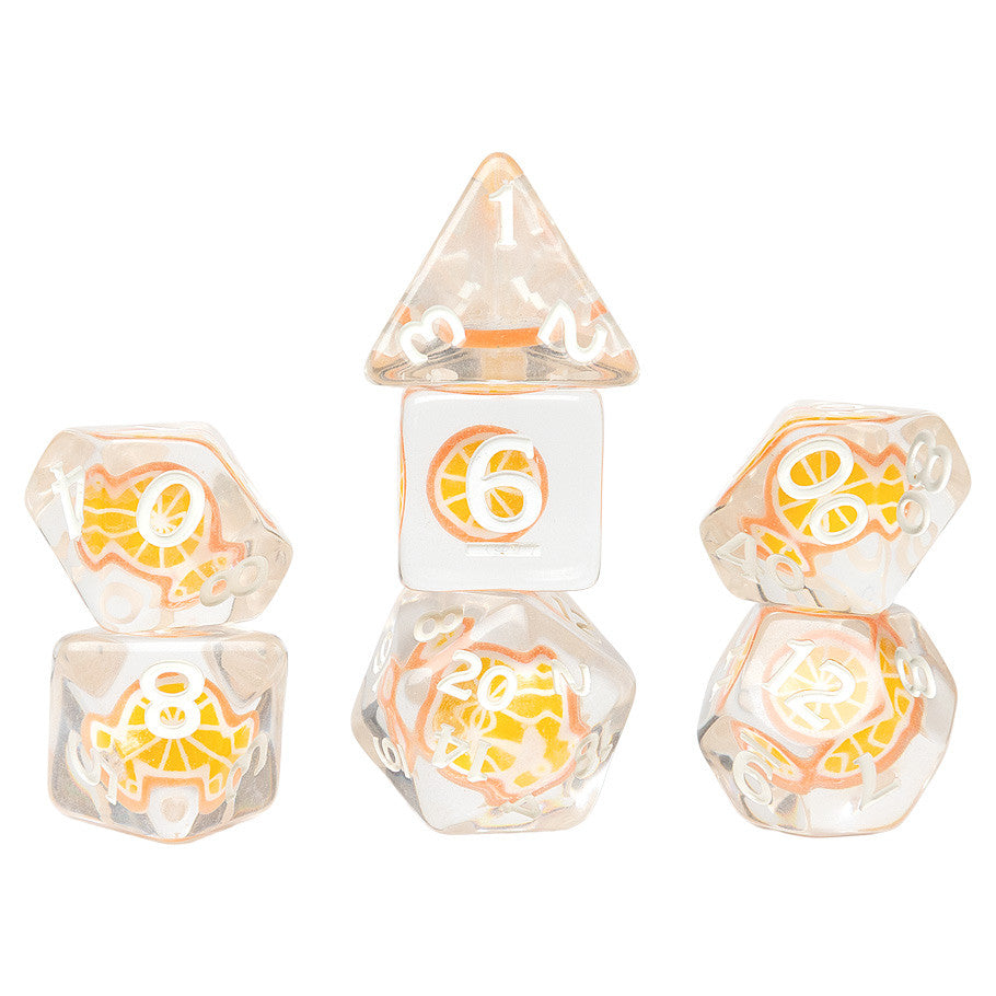 7-Set Fruit Slice Dice: Orange Sirius Dice 7-set Orange