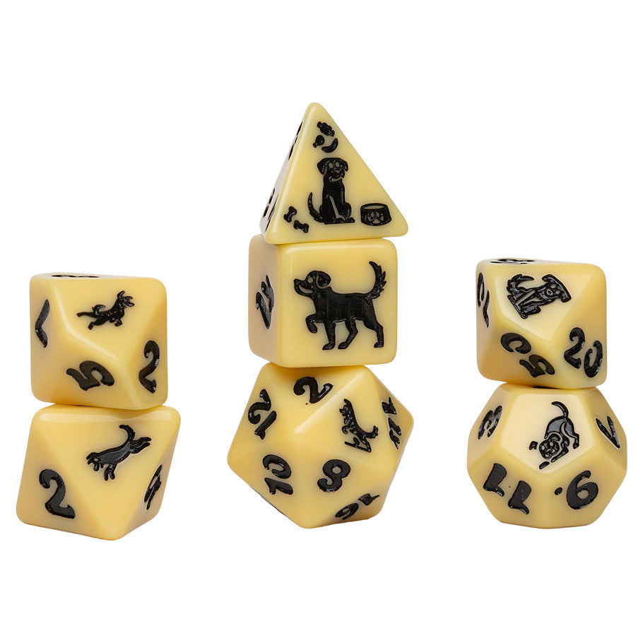 7-Set Animal Dice: Golden Pup Supplies Sirius Dice 7-set Gold Pup