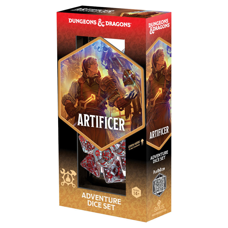 D&D Adventure Dice: Artificer (Clear) Dice Sirius Dice AdvDice Artificer (Clear)