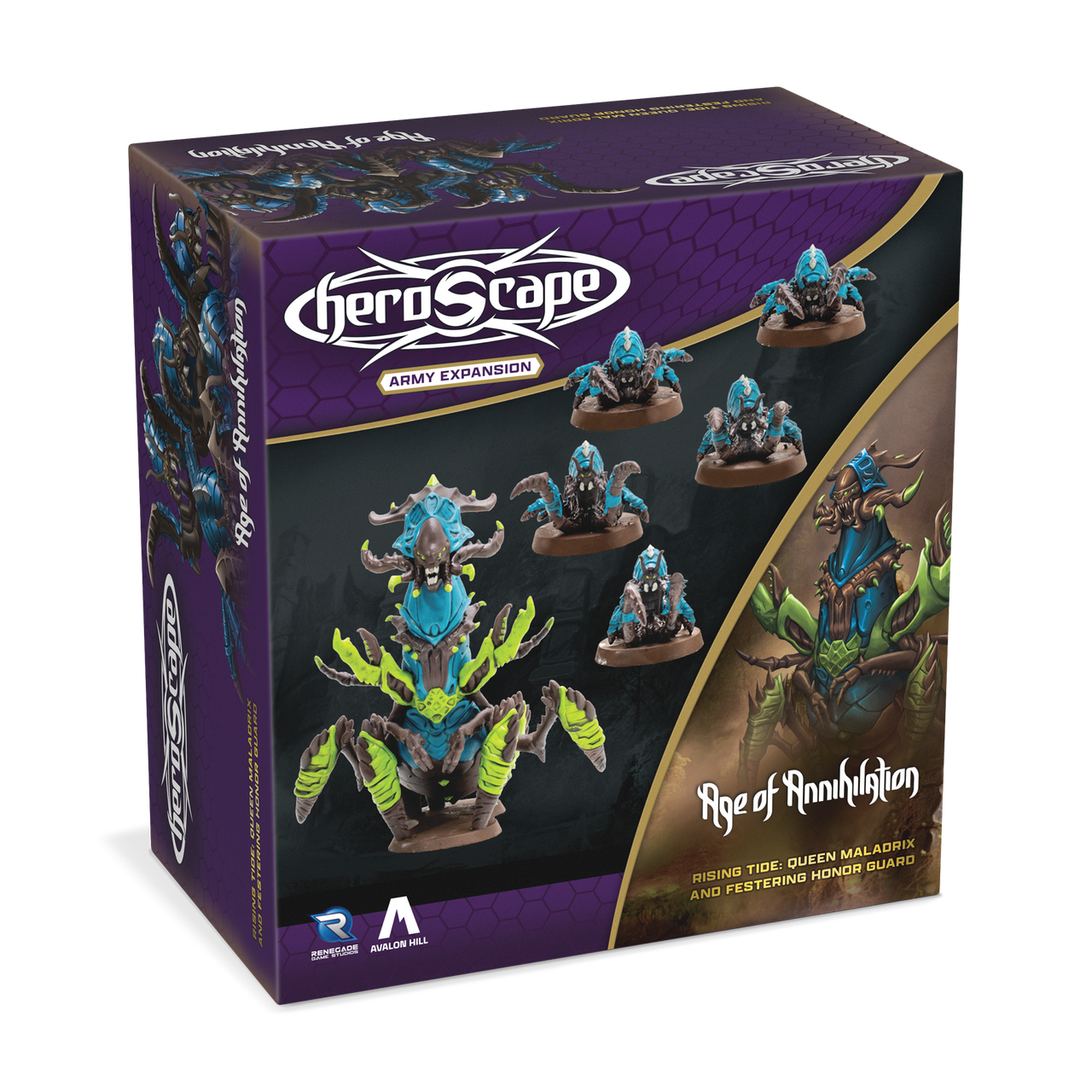 Heroscape Rising Tide: Queen Maladrix & Festering Honor Guard Army Expansion (2 options) Miniatures Renegade Game Studios HS Queen Maladrix Unpainted