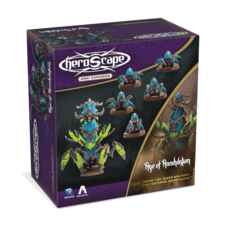 Heroscape Rising Tide: Queen Maladrix & Festering Honor Guard Army Expansion (2 options) Miniatures Renegade Game Studios HS Queen Maladrix Unpainted
