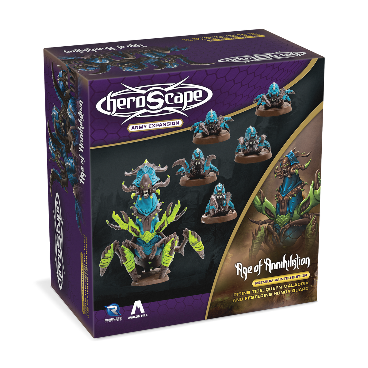 Heroscape Rising Tide: Queen Maladrix & Festering Honor Guard Army Expansion (2 options) Miniatures Renegade Game Studios HS Queen Maladrix Painted