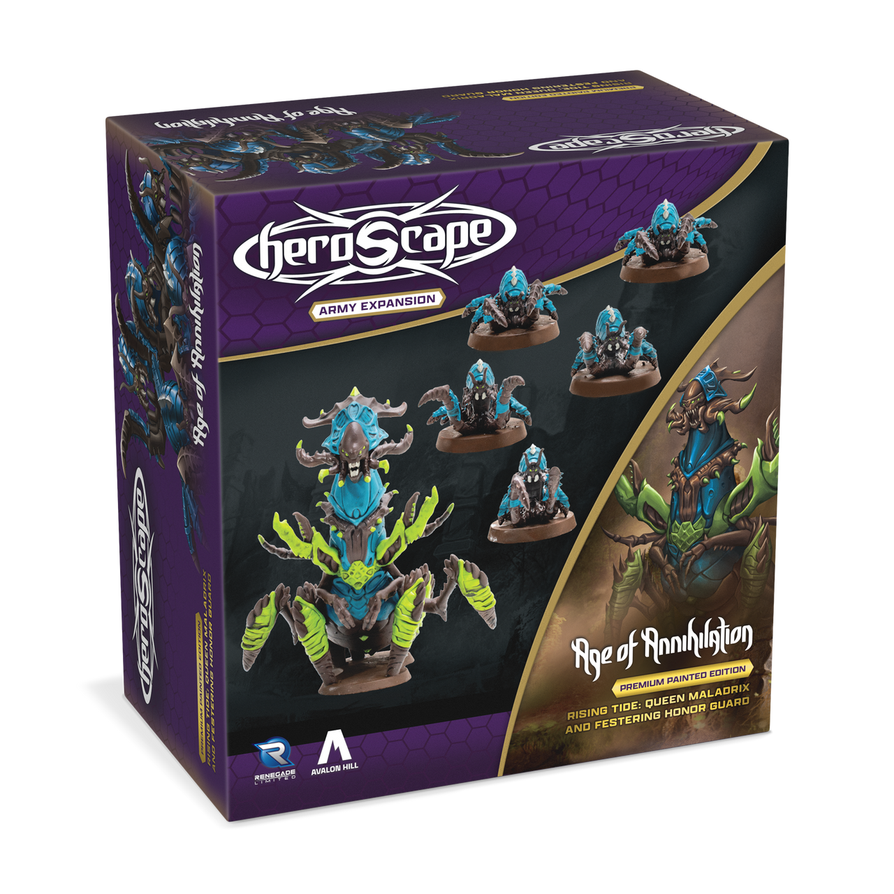 Heroscape Rising Tide: Queen Maladrix & Festering Honor Guard Army Expansion (2 options) Miniatures Renegade Game Studios HS Queen Maladrix Painted