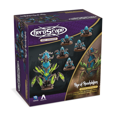 Heroscape Rising Tide: Queen Maladrix & Festering Honor Guard Army Expansion (2 options) Miniatures Renegade Game Studios HS Queen Maladrix Painted
