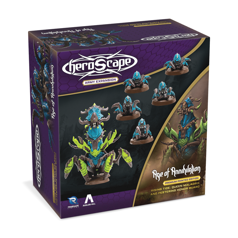Heroscape Rising Tide: Queen Maladrix & Festering Honor Guard Army Expansion (2 options) Miniatures Renegade Game Studios HS Queen Maladrix Painted