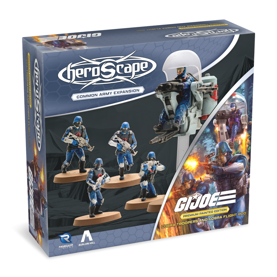 G.I. JOE Heroscape: COBRA Troopers & COBRA Flight Pod Common Army Expansion Painted Miniatures Renegade Game Studios HS COBRA T & COBRA FP Painted