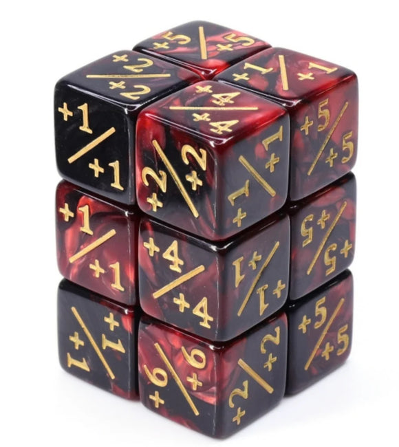 Red & Black +1/+1 Counters Set of 8 Dice Foam Brain Games