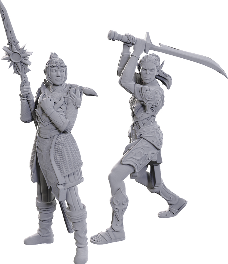 D&D Nolzur's Marvelous Unpainted Miniatures: Special Edition Baldur's Gate 3 - Lae'zel & Shadowheart Miniatures WizKids NPC Lae'zel & Shadowheart