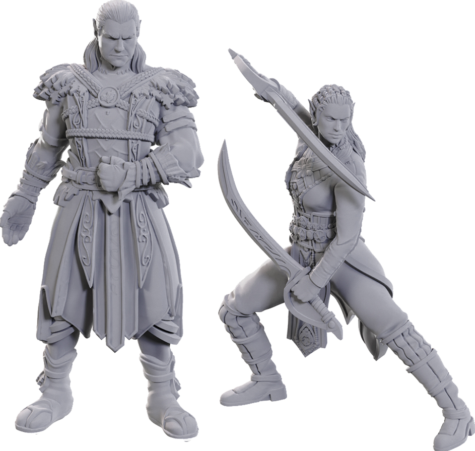 D&D Nolzur's Marvelous Unpainted Miniatures: Special Edition Baldur's Gate 3 - Jaheira & Halsin Miniatures WizKids NPC Jaheira & Halsin