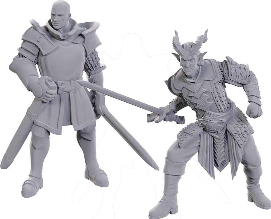 D&D Nolzur's Marvelous Unpainted Miniatures: Special Edition Baldur's Gate 3 - Ulder Ravengard & Zevlor Miniatures WizKids NPC Ulder Ravengard & Zevlor